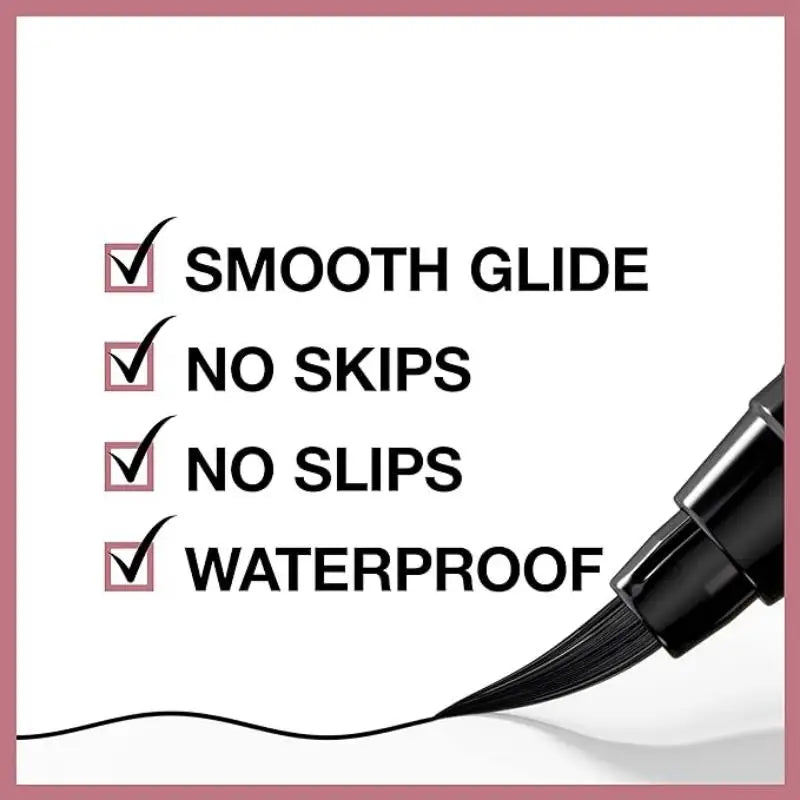 2pcs Waterproof Liquid Eyeliner – Long-Lasting, Sweatproof with Ultra-Fine Flex-Tip Brush