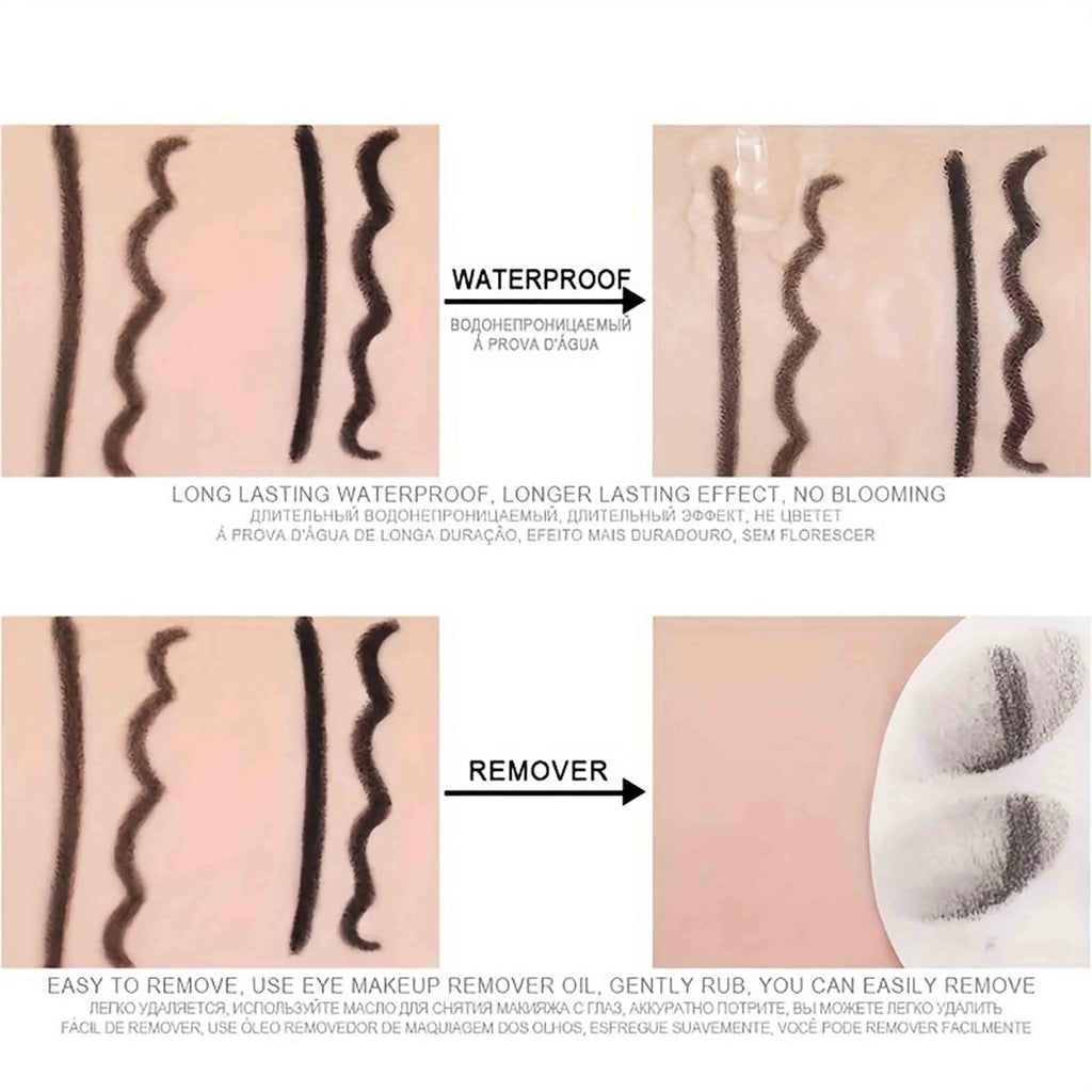 5pcs Black Gel Eyeliner Pens – Waterproof, Sweatproof & Smooth for Flawless Eye Makeup