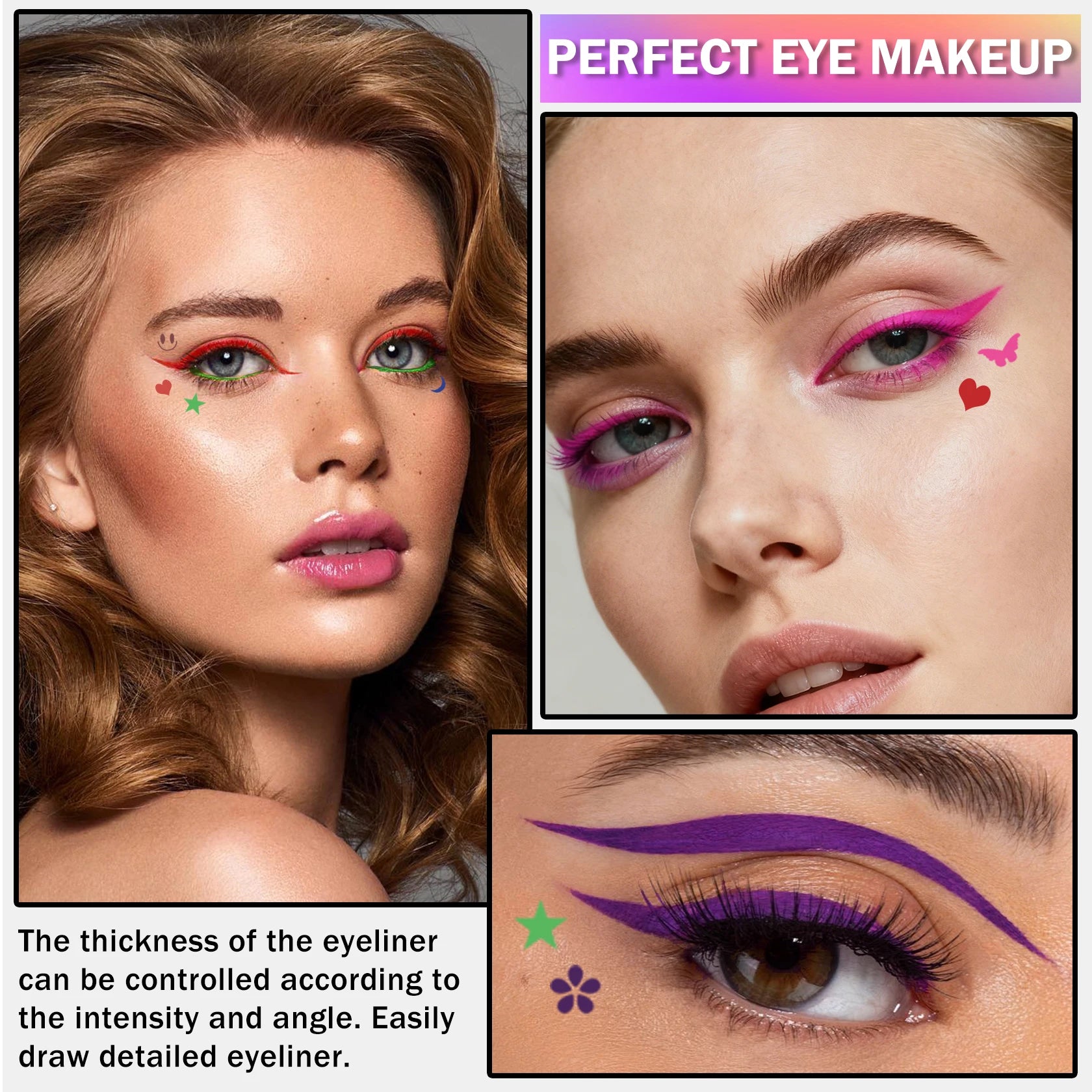 7PCS Colored Eyeliner Stamp Set – Waterproof Long-Lasting Liquid Eyeliners