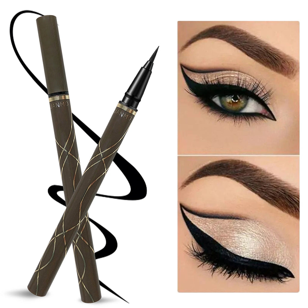 2pcs Precision Waterproof Liquid Eyeliner Pens – Long-Lasting, Smudge-Proof Ultra-Slim Black Liner