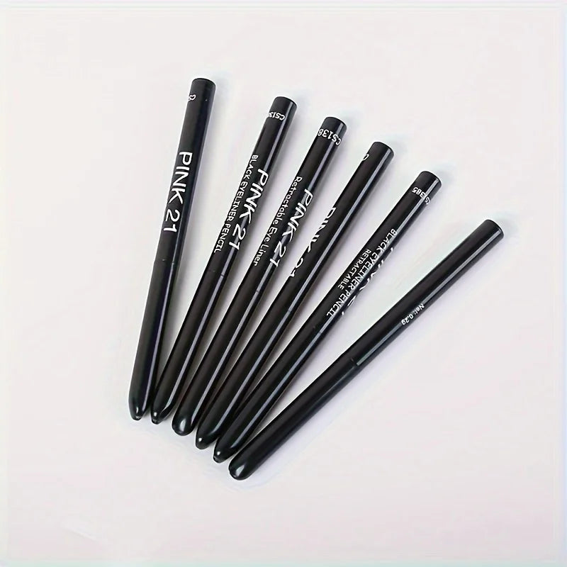 5pcs Black Gel Eyeliner Pens – Waterproof, Sweatproof & Smooth for Flawless Eye Makeup